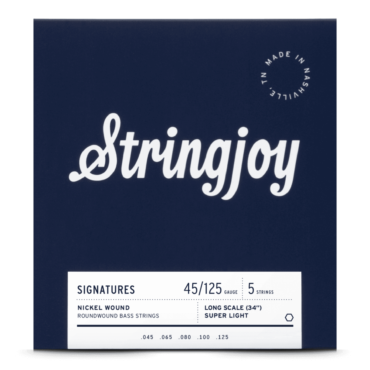 Stringjoy 45-125 Long Scale 5 String Super Light Gauge Signatures - Nickel Wound Bass Guitar Strings