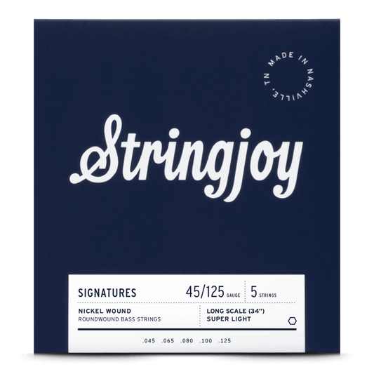 Stringjoy 45-125 Long Scale 5 String Super Light Gauge Signatures - Nickel Wound Bass Guitar Strings