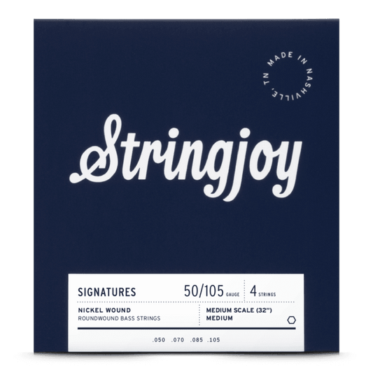Stringjoy 50-105 Medium Scale 4 String Medium Gauge Signatures - Nickel Wound Bass Guitar Strings