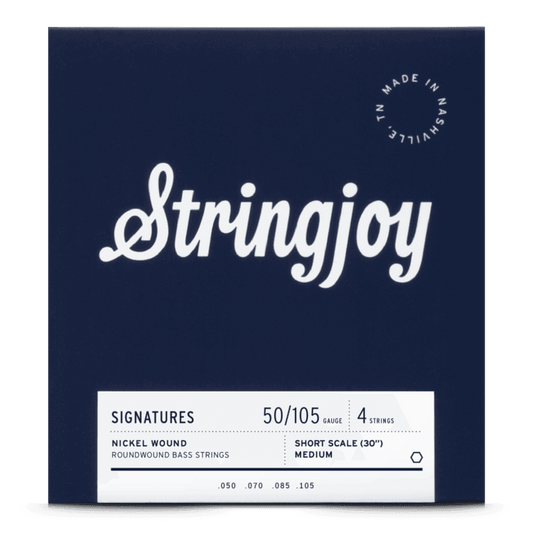 Stringjoy 50-105 Short Scale 4 String Medium Gauge Signatures - Nickel Wound Bass Guitar Strings