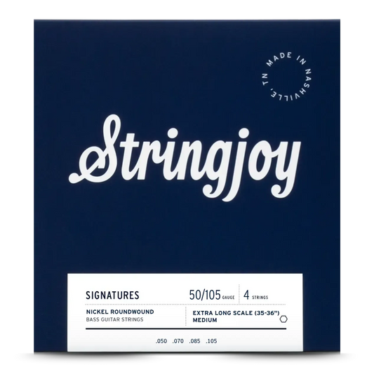 Stringjoy 50-105 Extra Long Scale 4 String Medium Gauge Signatures - Nickel Wound Bass Guitar Strings