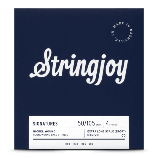 Stringjoy 50-105 Extra Long Scale 4 String Medium Gauge Signatures - Nickel Wound Bass Guitar Strings
