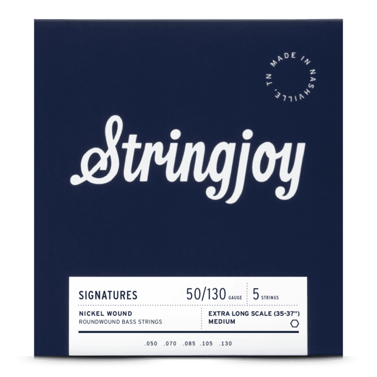 Stringjoy 50-130 Extra Long Scale 5 String Medium Gauge Signatures - Nickel Wound Bass Guitar Strings