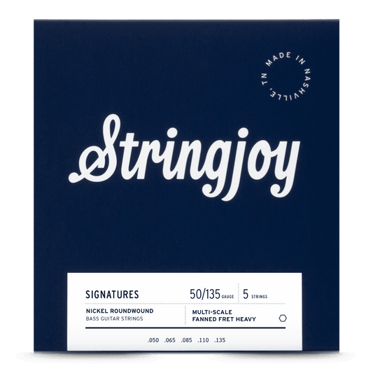 Stringjoy 50-135 Fanned Fret 5 String Heavy Gauge Signatures - Nickel Wound Bass Guitar Strings