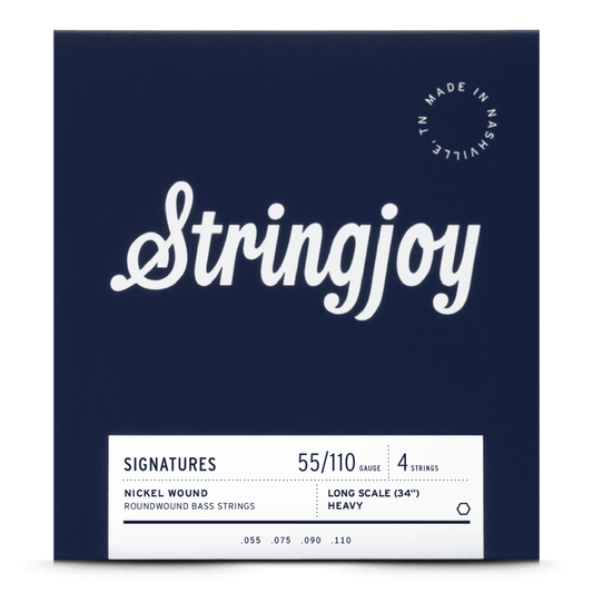 Stringjoy 55-110 Long Scale 4 String Signatures - Nickel Wound Bass Guitar Strings