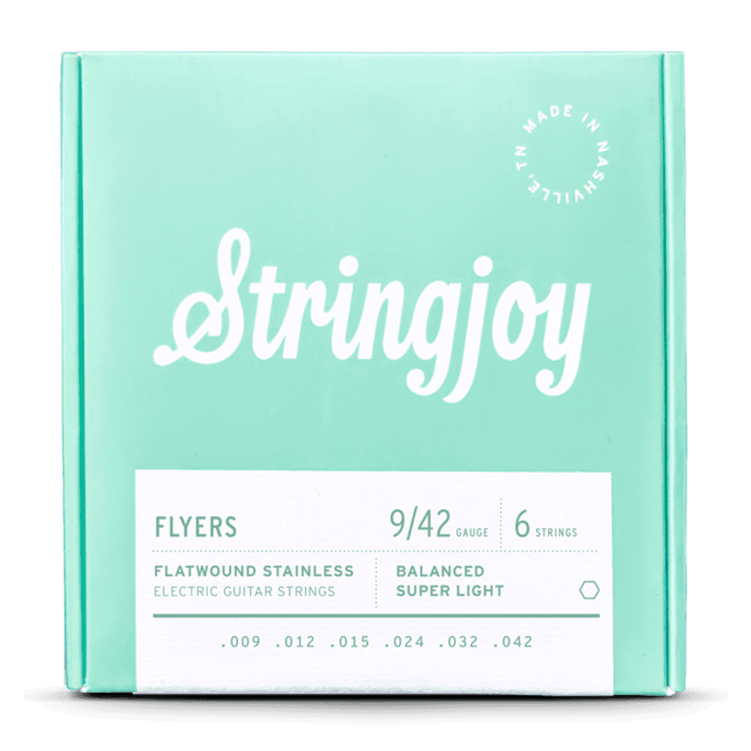 Stringjoy Flyers 9-42 Balanced Super Light Gauge Flyers - Flatwound Stainless Electric Guitar Strings