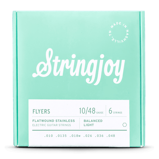 Stringjoy Flyers 10-48 Balanced Light Gauge Flyers - Flatwound Stainless Electric Guitar Strings