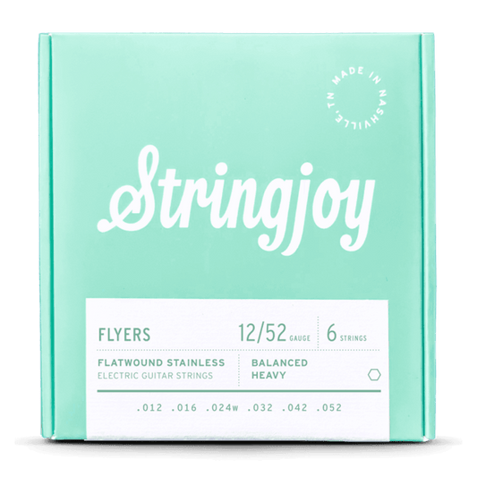 Stringjoy Flyers 12-52 Balanced Heavy Gauge Flyers - Flatwound Stainless Electric Guitar Strings