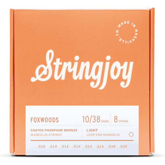 Stringjoy 10-38 Light Gauge Foxwoods - Coated Phosphor Bronze Mandolin Strings