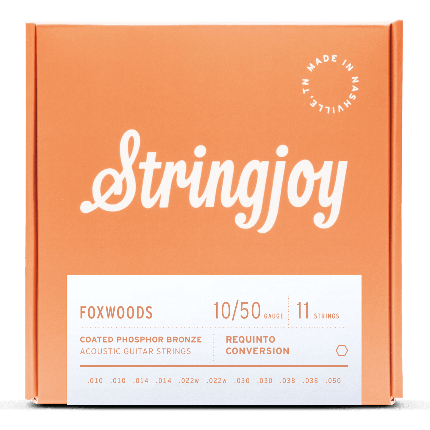 Stringjoy 10-50 11-String Requinto Conversion Foxwoods - Coated Phosphor Bronze Acoustic Guitar Strings