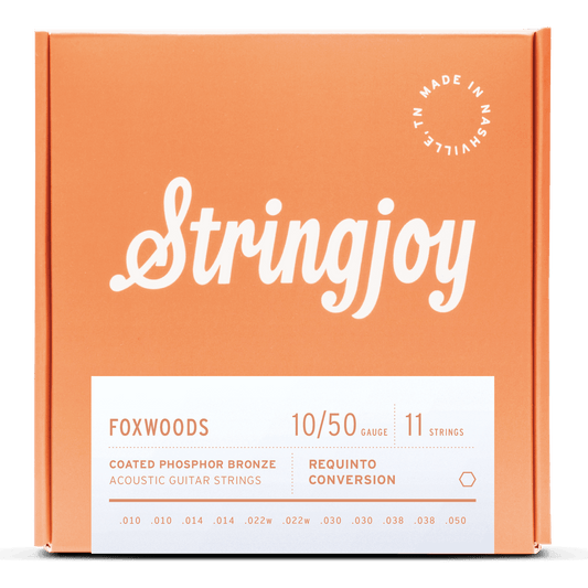 Stringjoy 10-50 11-String Requinto Conversion Foxwoods - Coated Phosphor Bronze Acoustic Guitar Strings