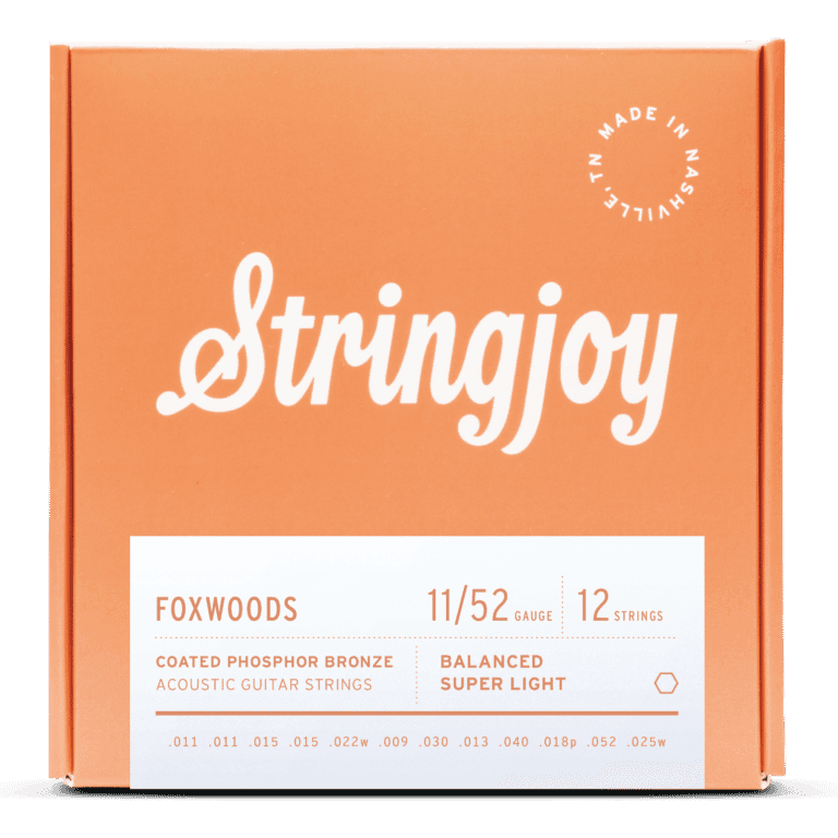 Stringjoy 11-52 12-String Super Light Gauge Foxwoods - Coated Phosphor Bronze Acoustic Guitar Strings