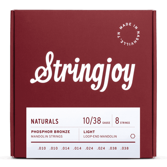 Stringjoy 10-38 Light Gauge Naturals - Phosphor Bronze Mandolin Strings