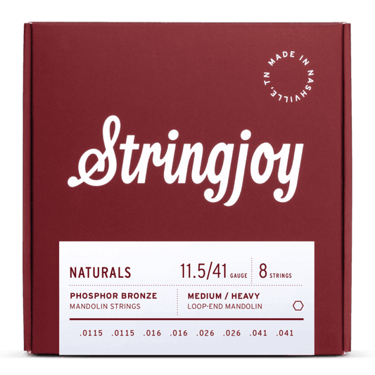 Stringjoy 11.5-41 Medium / Heavy Gauge Naturals - Phosphor Bronze Mandolin Strings