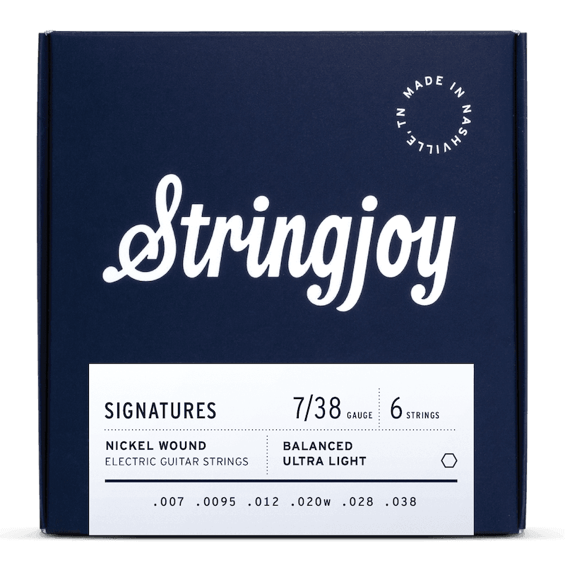 Stringjoy 7-38 Balanced Ultra Light Gauge Signatures - Nickel Wound Electric Guitar Strings