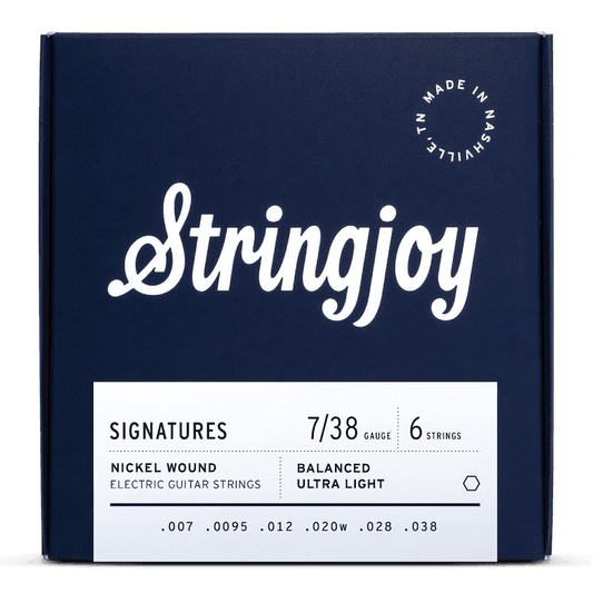 Stringjoy 7-38 Balanced Ultra Light Gauge Signatures - Nickel Wound Electric Guitar Strings