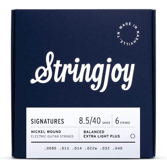 Stringjoy 8.5-40 Balanced Extra Light Plus Gauge Signatures - Nickel Wound Electric Guitar Strings