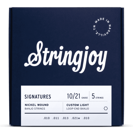 Stringjoy 10-21 Custom Light Gauge Signatures - 5 String Nickel Wound Banjo Strings