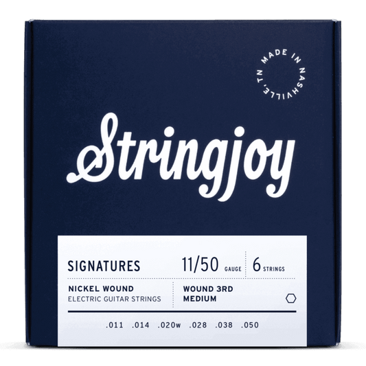 Stringjoy 11-50 Wound 3rd Medium Gauge Signatures - Nickel Wound Electric Guitar Strings