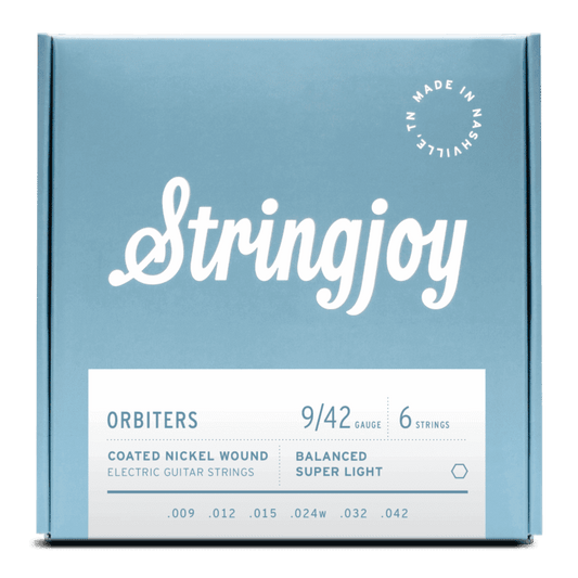 Stringjoy 9-42 Balanced Super Light Gauge Orbiters - Coated Nickel Electric Guitar Strings