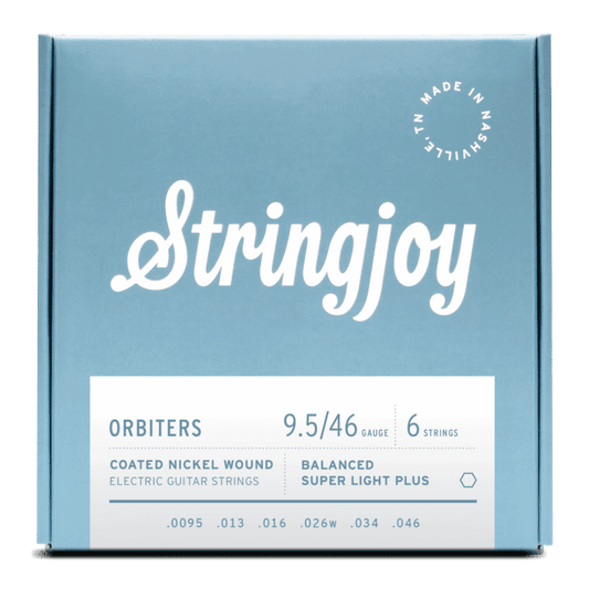 Stringjoy 9.5-46 Balanced Super Light Plus Gauge Orbiters - Coated Nickel Electric Guitar Strings
