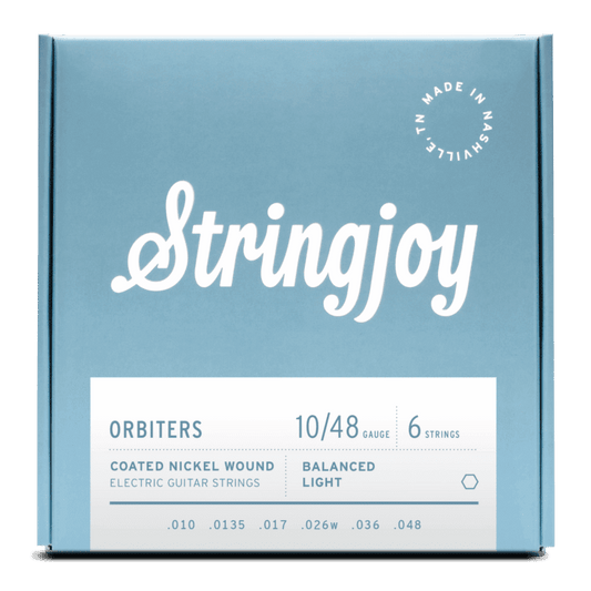 Stringjoy 10-48 Balanced Light Gauge Orbiters - Coated Nickel Electric Guitar Strings