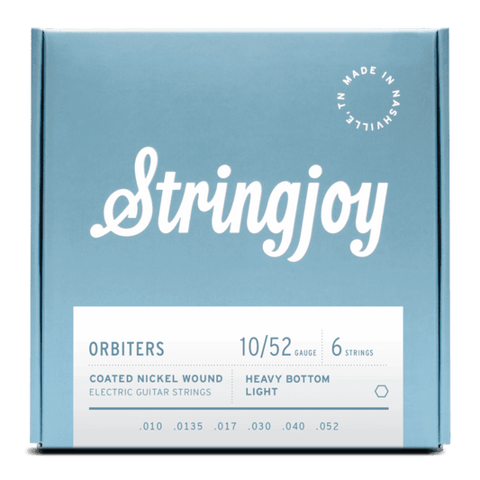 Stringjoy 10-52 Heavy Bottom Light Gauge Orbiters - Coated Nickel Electric Guitar Strings