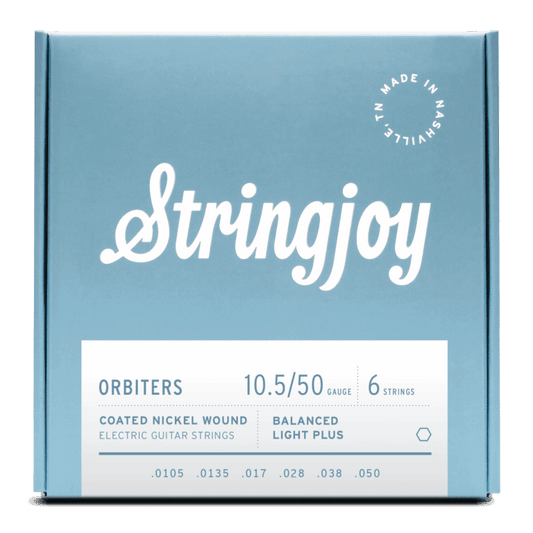 Stringjoy 10.5-50 Balanced Light Plus Gauge Orbiters - Coated Nickel Electric Guitar Strings