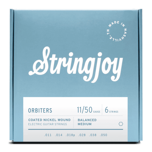 Stringjoy 11-50 Balanced Medium Gauge Orbiters - Coated Nickel Electric Guitar Strings