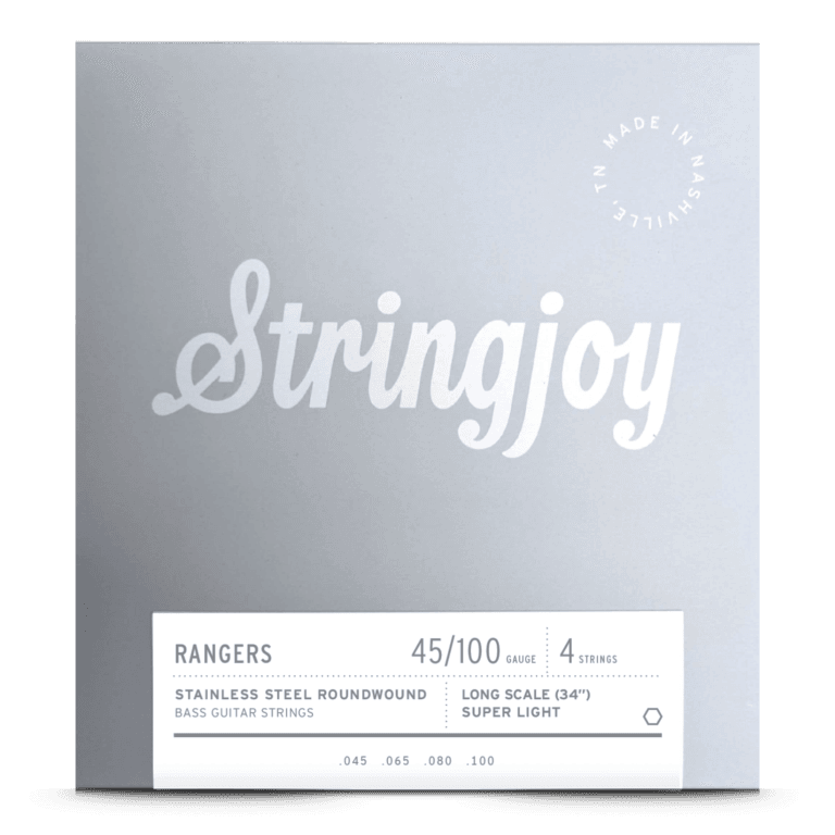 Stringjoy 45-100 Long Scale 4 String Super Light Gauge Rangers - Stainless Steel Bass Guitar Strings