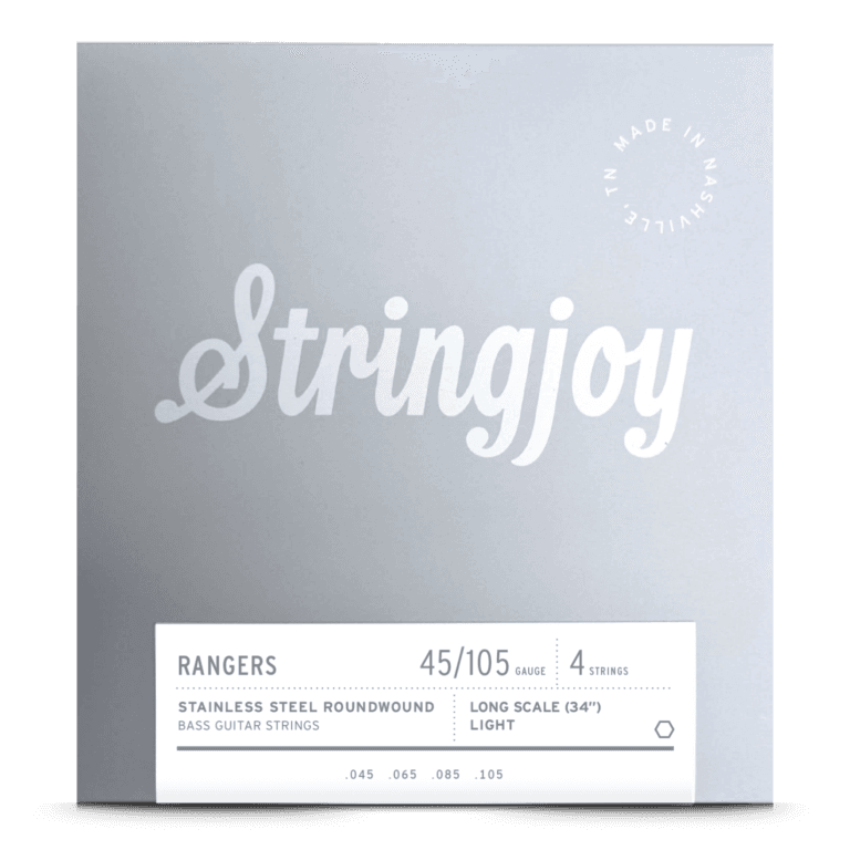 Stringjoy 45-105 Long Scale 4 String Light Gauge Rangers - Stainless Steel Bass Guitar Strings
